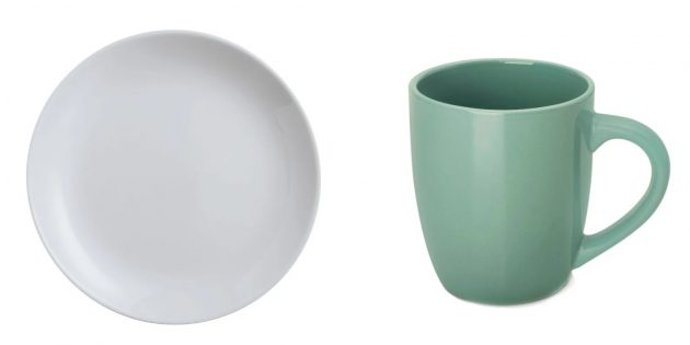 Plates and mugs in Scandinavian style