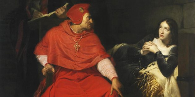 Поль Деларош «Допрос Жанны кардиналом Винчестера» (1824)