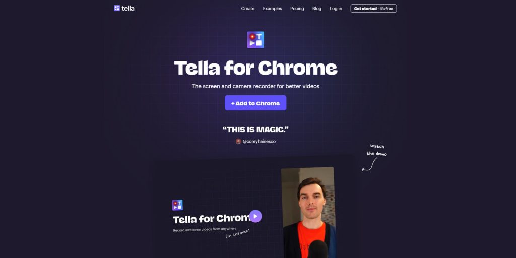 Чтобы начать работу в расширении Tella для Chrome, нужно зарегистрировать аккаунт