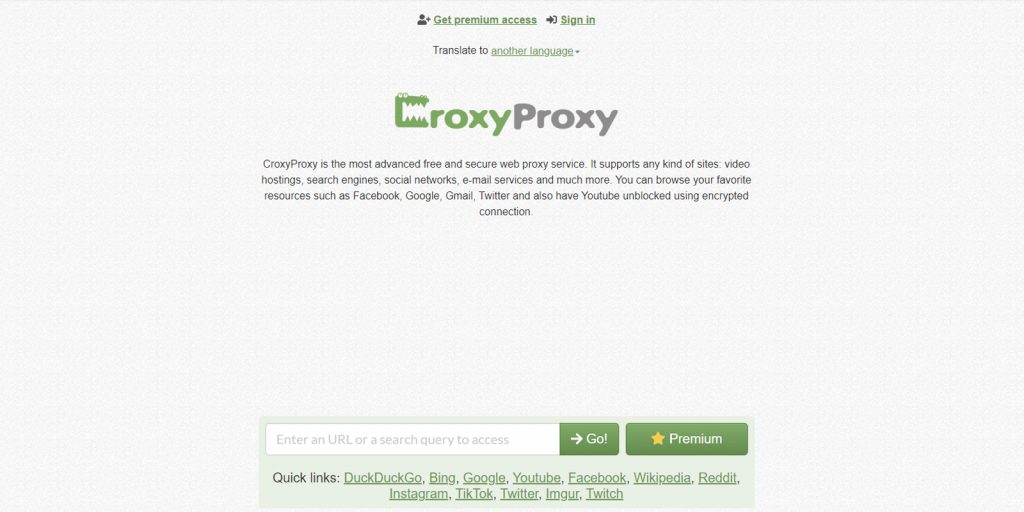Бесплатные прокси-серверы: CroxyProxy