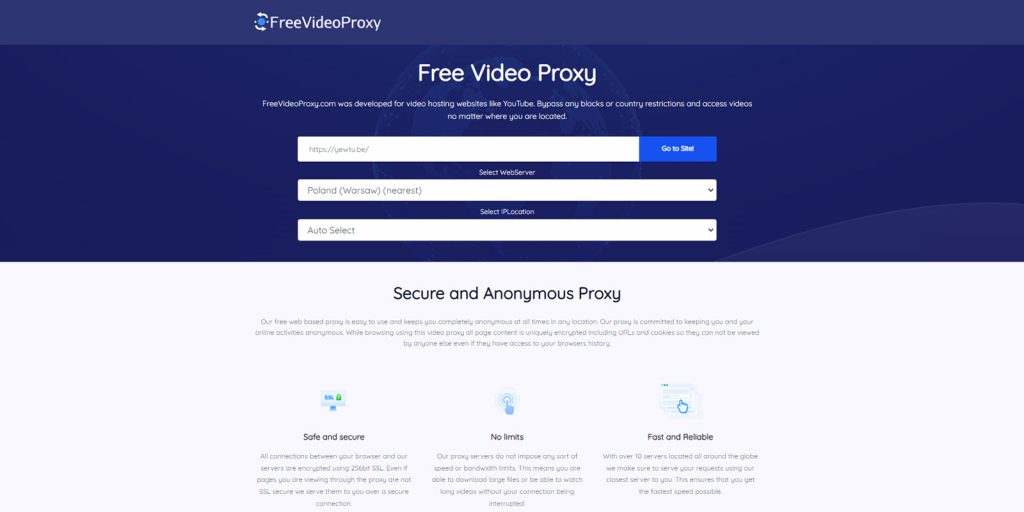 Бесплатные прокси-серверы: FreeVideoProxy
