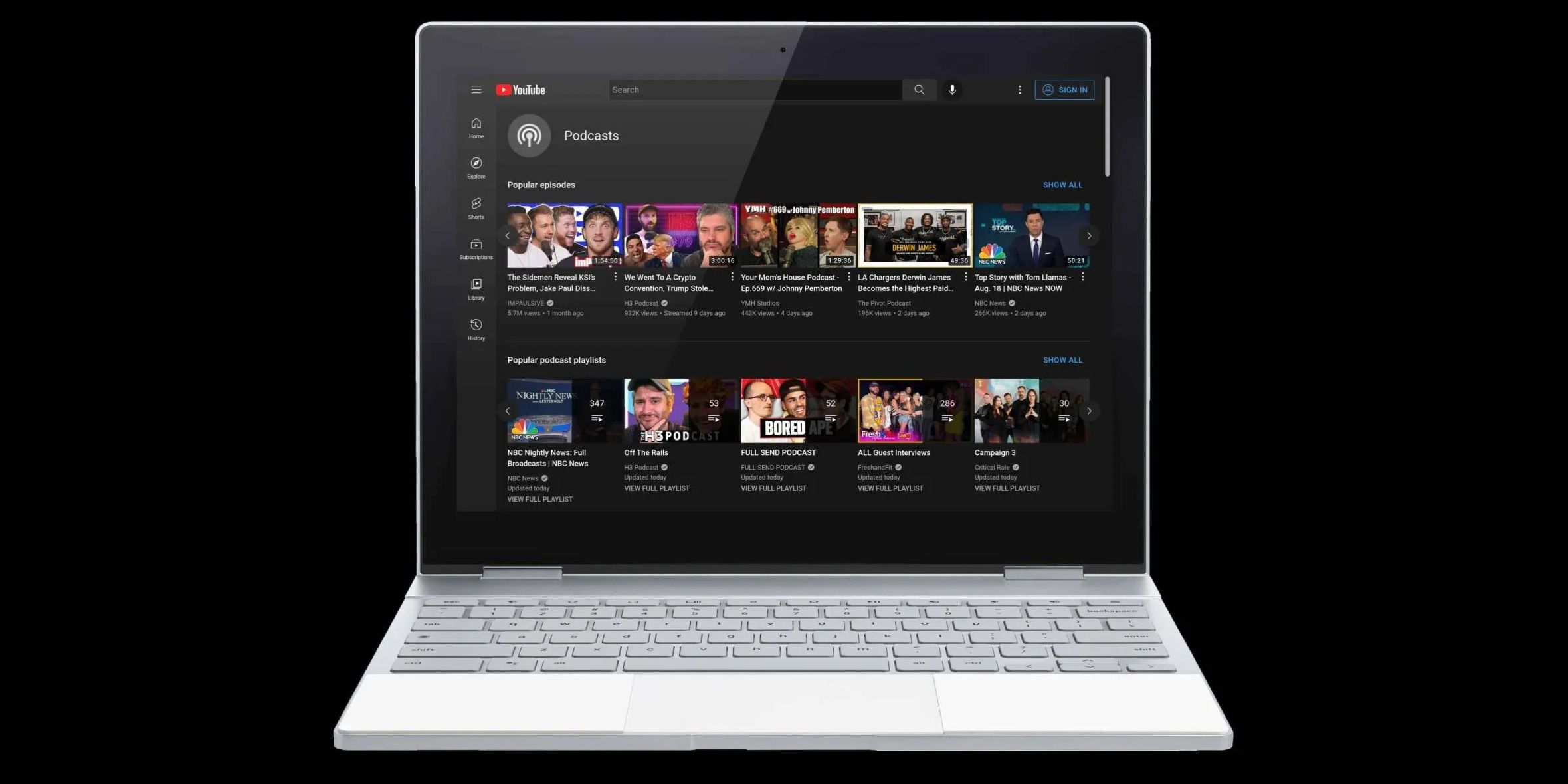 YouTube запускает отдельный раздел для подкастов