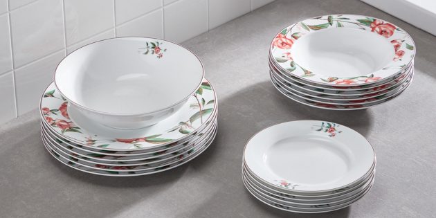 Посуда со скидками: столовый сервиз Impress с цветочным декором 
