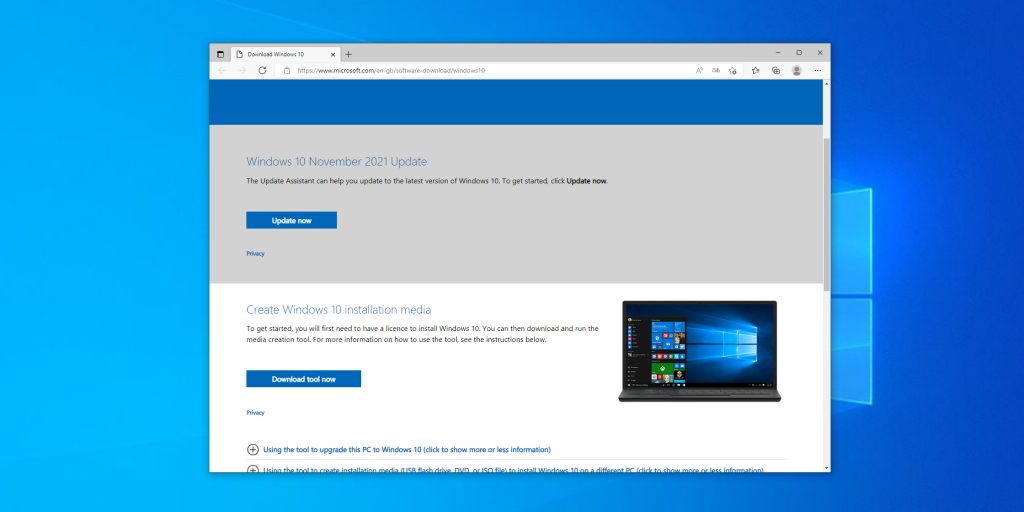 Как переустановить Windows с внешнего носителя: Перейдите на сайт Microsoft и кликните «Скачать средство сейчас»