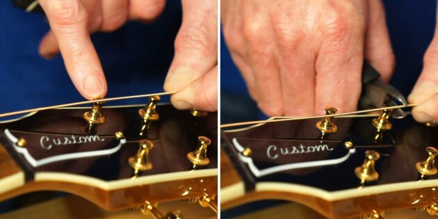 Как поменять струны на акустической гитаре: отмерьте необходимую длину струн