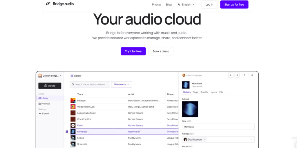 Bridge audio — облачный сервис для хранения, прослушивания и распространения музыкальных коллекций