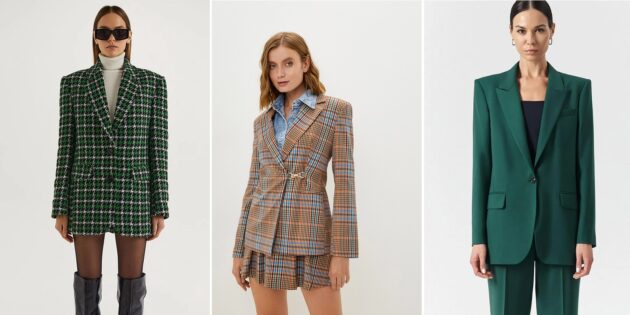 Женская мода осени-2022: пиджаки с подплечниками 