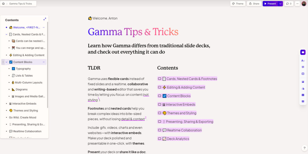 Gamma — удобный редактор презентаций, который заменит PowerPoint и Keynote