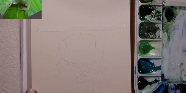 Как нарисовать реалистичную лягушку акварелью: Изобразите рот и пальцы