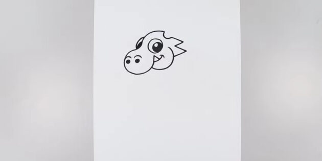 Как нарисовать дракона в мультяшном стиле: Нарисуйте второй глаз