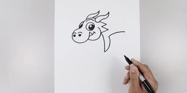 Как нарисовать дракона в мультяшном стиле: начните рисовать крыло