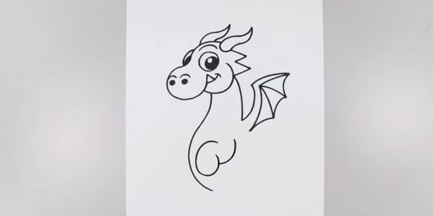Как нарисовать дракона в мультяшном стиле: нарисуйте локоть
