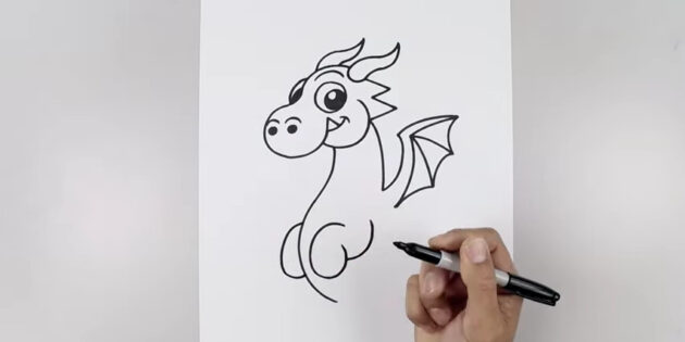 Как нарисовать дракона в мультяшном стиле: нарисуйте вторую лапку