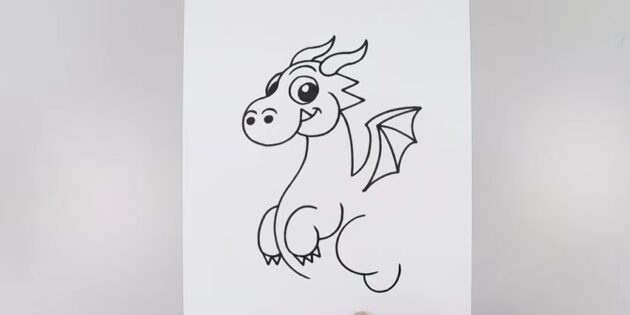 Как нарисовать дракона в мультяшном стиле: нарисуйте заднюю лапу