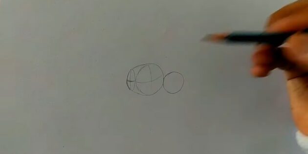 Как нарисовать реалистичную виверну: нарисуйте два круга