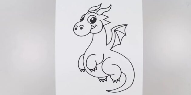 Как нарисовать дракона в мультяшном стиле: нарисуйте вторую заднюю ногу и когти на обеих лапах