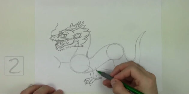 Как нарисовать китайского дракона: поработайте над лапами