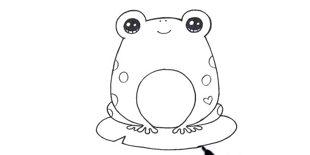 Как нарисовать мультяшную лягушку карандашами: нарисуйте кувшинку