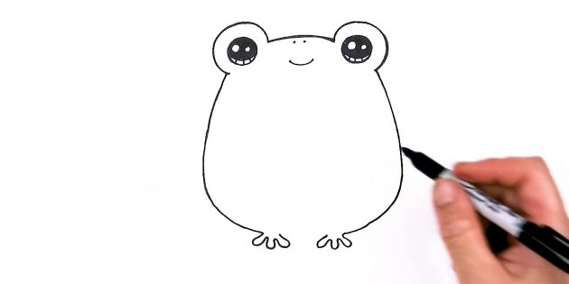 Как нарисовать мультяшную лягушку карандашами: Нарисуйте пальцы на лапах