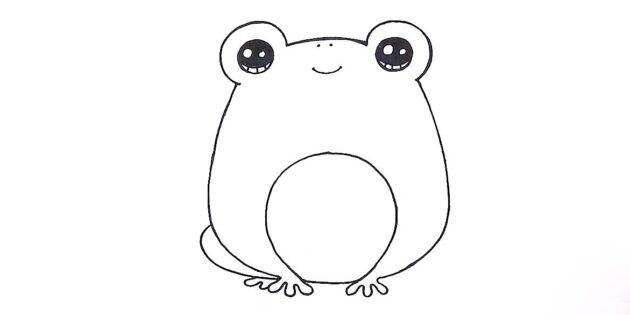 Как нарисовать мультяшную лягушку карандашами: Нарисуйте пальцы на задней лапе лягушки