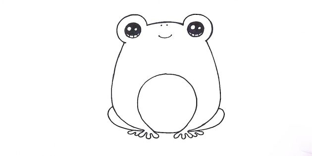 Как нарисовать мультяшную лягушку карандашами: Аналогичным образом нарисуйте вторую ногу справа