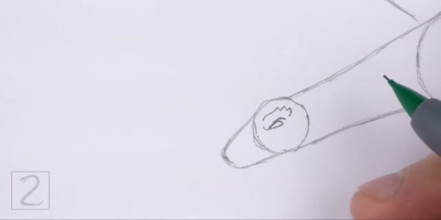 Как нарисовать реалистичного летящего дракона: нарисуйте глаз, бровь и веко