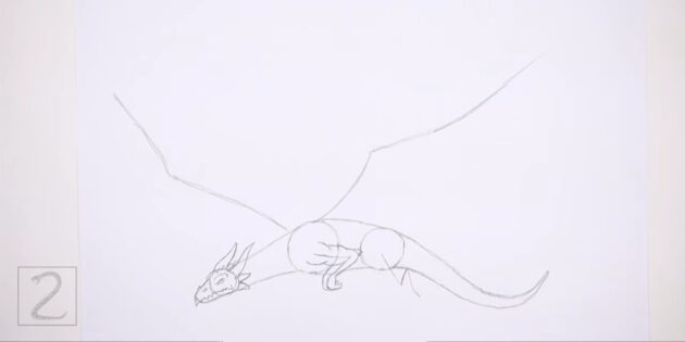 Как нарисовать реалистичного летящего дракона: прорисуйте передние лапы
