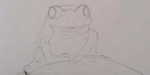 Как нарисовать реалистичную лягушку простым карандашом: закончите передние пальцы лягушки