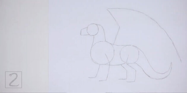 Как нарисовать реалистичного стоящего дракона: нарисуйте крыло