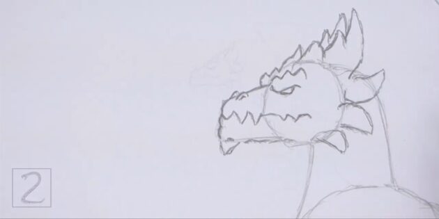 Как нарисовать реалистичного стоящего дракона: нарисуйте гребни