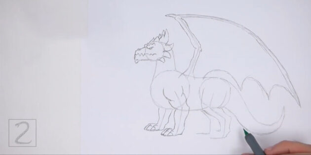 Как нарисовать реалистичного стоящего дракона: прорисуйте заднюю лапу