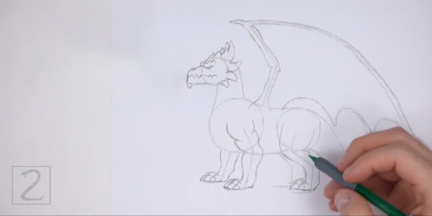 Как нарисовать реалистичного стоящего дракона: нарисуйте пальцы и когти