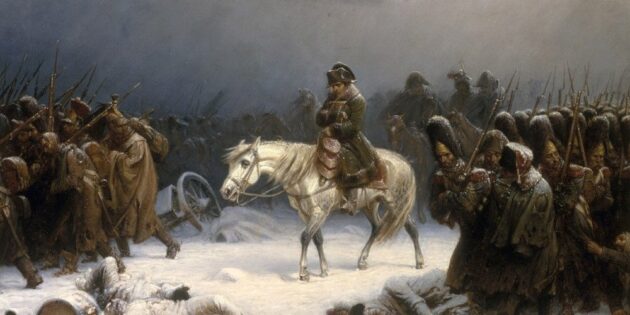 Уход Наполеона из России, картина Адольфа Нортена