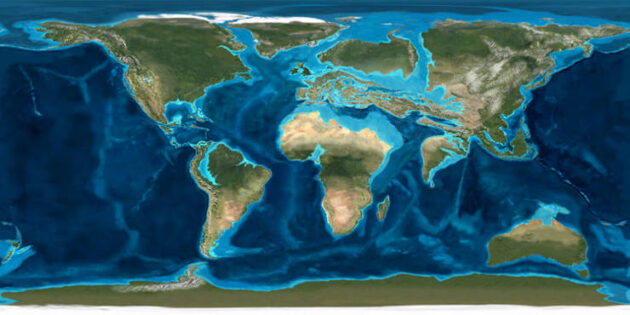 Карта Земли 50 млн лет назад