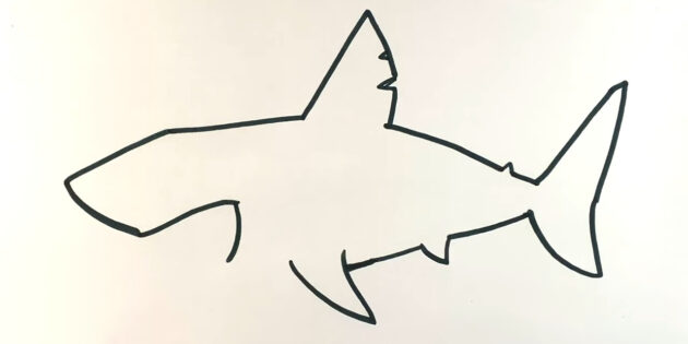 Как нарисовать мультяшную акулу мегалодона: нарисуйте пасть