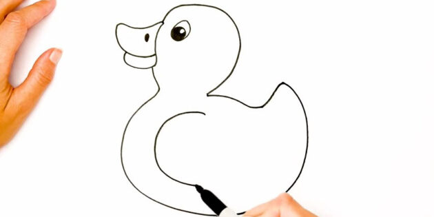 Как нарисовать мультяшную уточку фломастерами: начните рисовать крыло