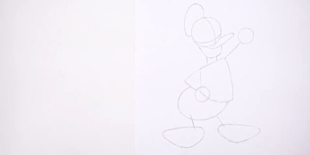 Как нарисовать популярного утёнка цветными карандашами: нарисуйте вторую ногу