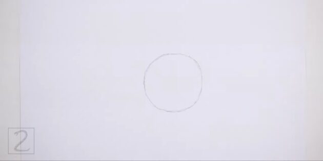 Как нарисовать реалистичного утёнка цветными карандашами: нарисуйте круг