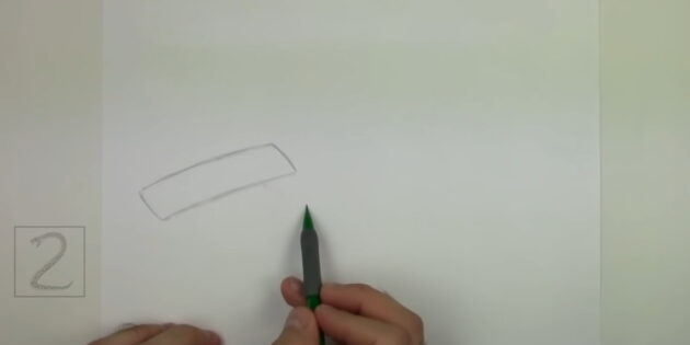 Как нарисовать реалистичную молотоголовую акулу: нарисуйте вытянутый прямоугольник