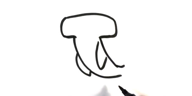 Как нарисовать мультяшную молотоголовую акулу: нарисуйте хвост