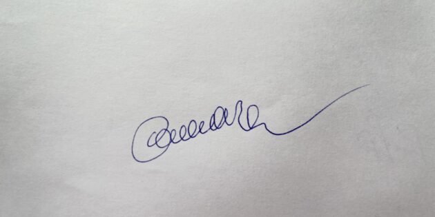 Как красиво написать букву А в подписи?