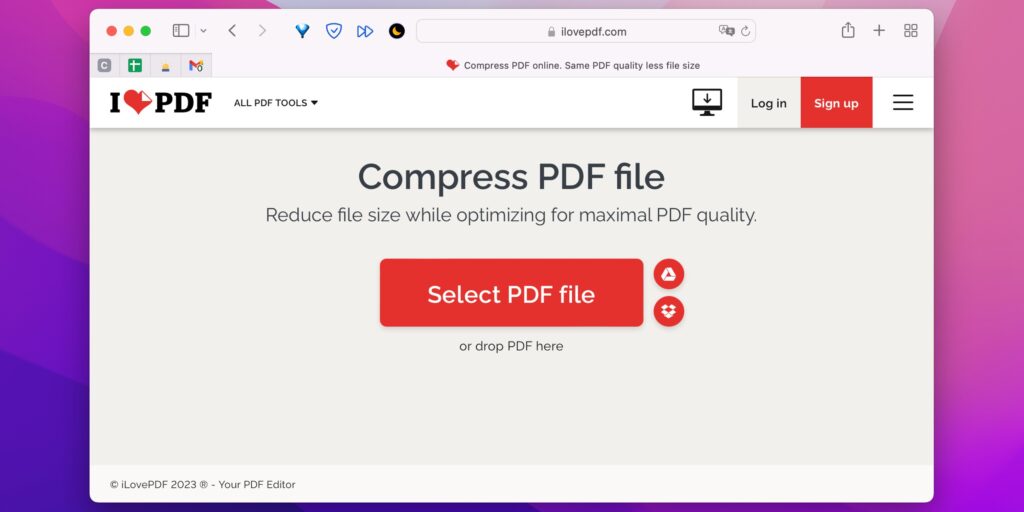 Как уменьшить размер PDF-файла онлайн с помощью IlovePDF