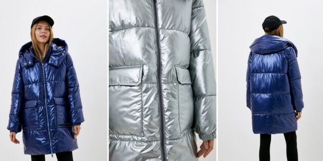 Женская зимняя куртка с накладными карманами