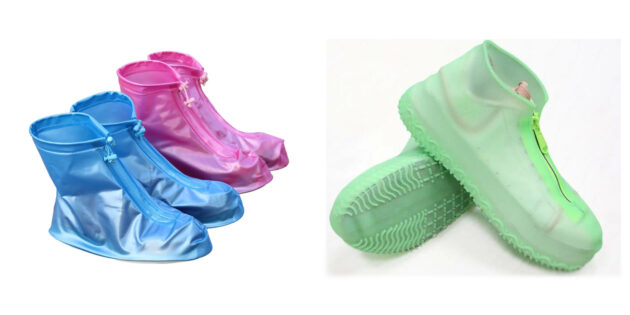 Пластиковые чехлы на обувь для дождливой погоды