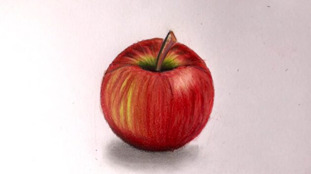 Рисунок яблока для срисовки