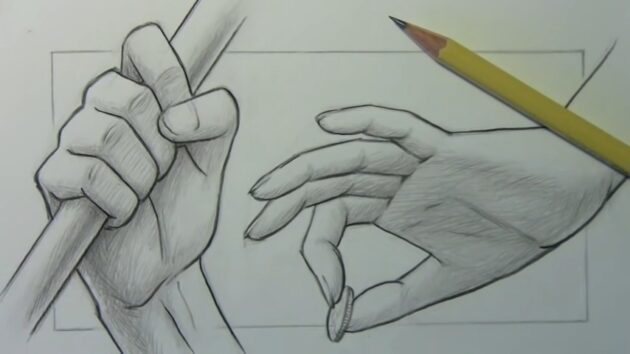 Картинка с изображением рук для срисовки
