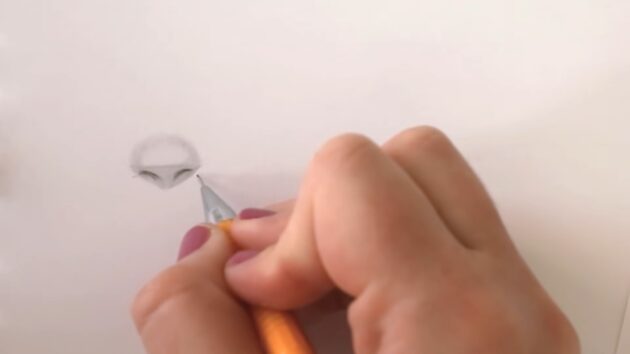 Как нарисовать минималистичный нос: нарисуйте ноздри