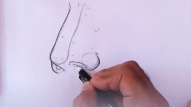 Как нарисовать нос, расположенный вполоборота: Сотрите примитивы