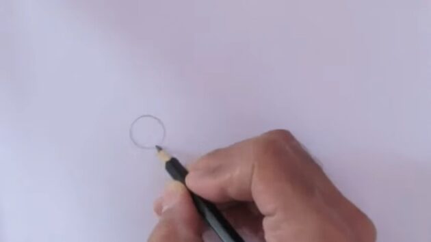 Как нарисовать нос в профиль: нарисуйте небольшой круг