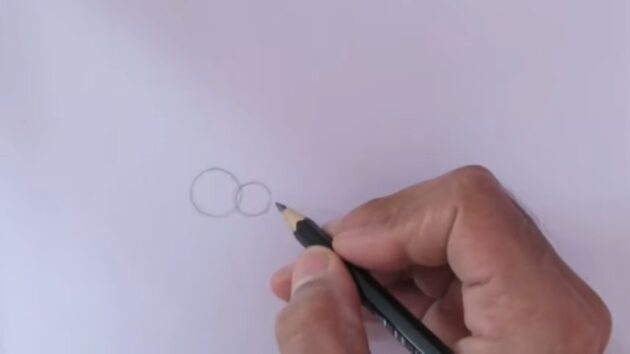 Как нарисовать нос в профиль: добавьте круг поменьше